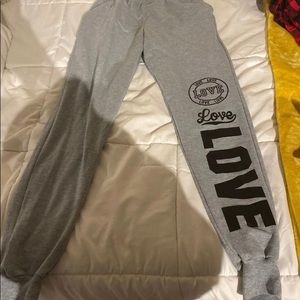 grey PINK sweatpants